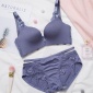 新款蕾丝美背 无痕无钢圈文胸套装舒适透气聚拢调整型内衣套装